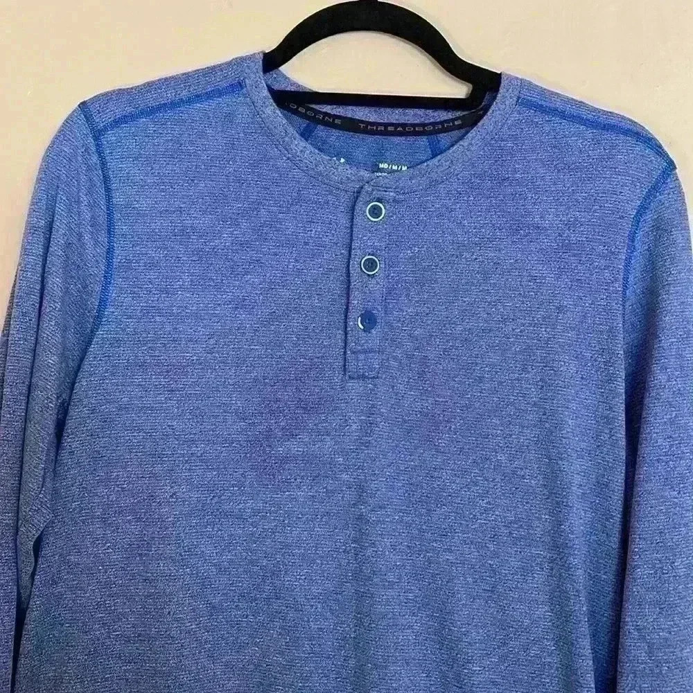 Under Armour Heatgear Threadborne 3 Button Long Sleeve Top Size Medium - Picture 2 of 8